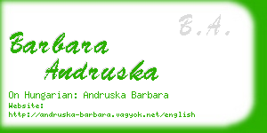 barbara andruska business card